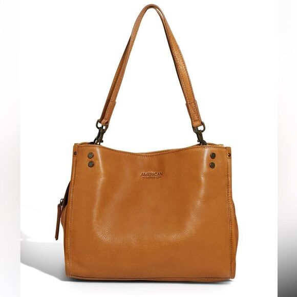 American Leather Co Tan Lenox Shoulder Bag - Picture 1 of 11